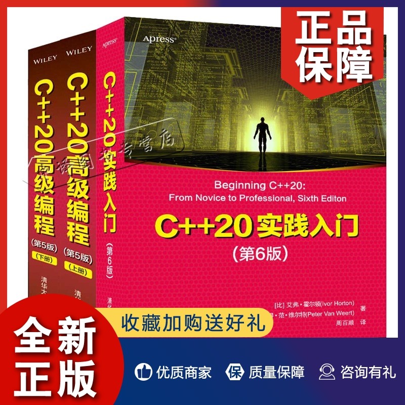 正版2册 C++20实践入门第6版第六版+C++20高级编程第5版第五版 C++ C#程序设计计算机网络 C++20标准编写程序C++教材书籍 ...