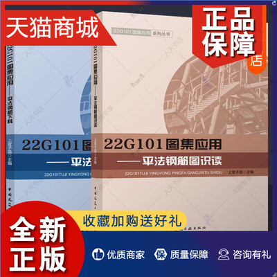 正版 22G101图集应用平法钢筋图识读+平法钢筋下料全2册 钢筋算量计算钢筋平法图集22G101-2-3 混凝土结构通用规范施工构造建筑参