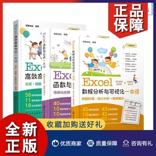 Excel高效商务办公一本通 一本通 Excel函数与公式 正版 3册套装 Excel数据分析与可视化一本通