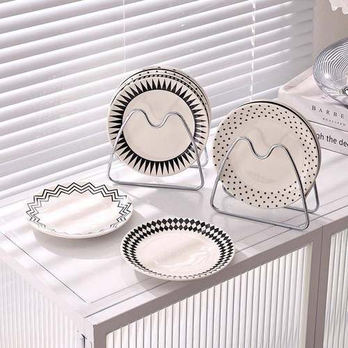 陶瓷吐骨碟赫本风家用骨碟6寸小碟子餐桌垃圾渣盘零食可进洗碗机