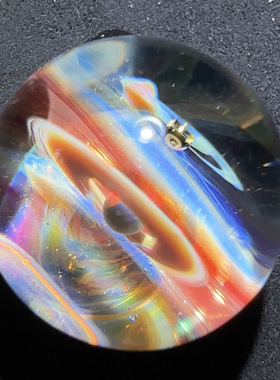原创星辰琉璃玻璃水晶球宇宙星空球吊坠手工炫彩极光轻奢星河银河