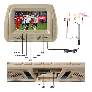 7寸车载头枕屏显示器触摸按键MP5多功能后排汽车靠枕播放显示屏