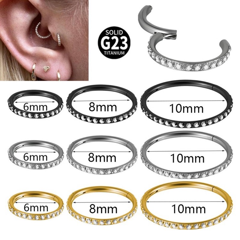 欧美气质高级G23钛镶嵌锆石耳环