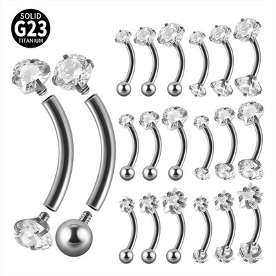 G23钛眉钉耳钉耳骨钉抓锆石
