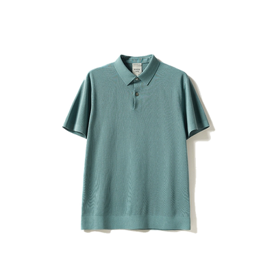 海岛棉polo领短袖针织套衫男士
