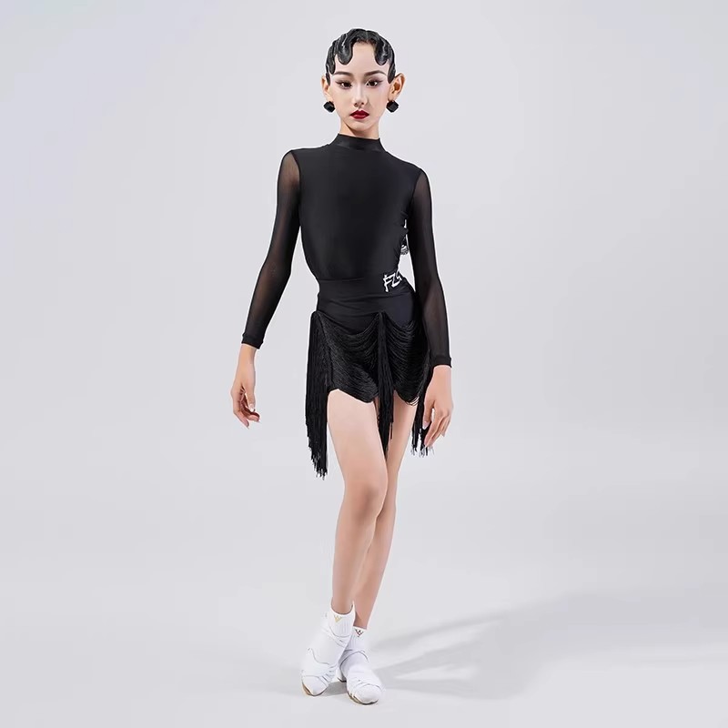 FZS同款冬季拉丁长袖上衣流苏裙
