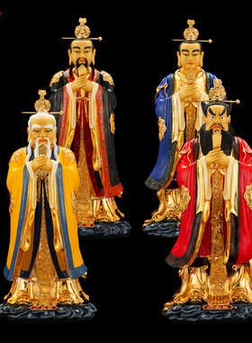 葛玄纯铜四大天师神像张道陵摆件