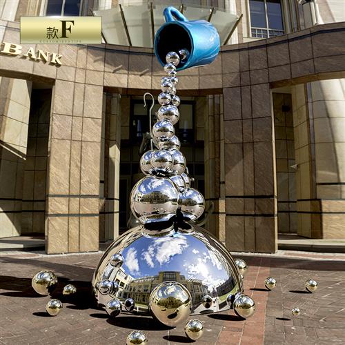 大型不锈钢鹿雕塑定制户外城市金属标志性地产装饰品景观落地摆件