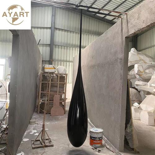 轻奢水滴吊顶装饰底座摆件酒店过道别墅玄关大堂售楼处玻璃钢雕塑