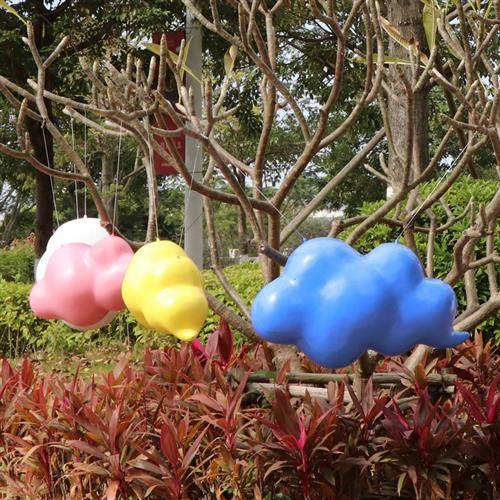 客厅仿真云朵壁挂羽毛雕塑模型热气球吊挂装饰白云摆件酒店背景墙