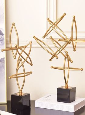 欧式创意异形金属摆件客厅办公装饰摆件创意北欧工艺品摆饰