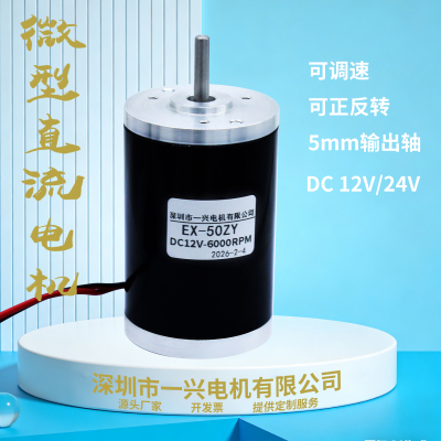 50ZY直流永磁高速电机微小型大功率调速马达可正反转电动机12v24v
