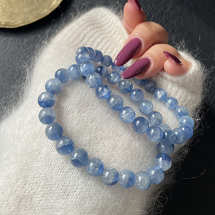 蓝晶石手串天然矿物牛仔蓝蓝绿晶女手链手饰Kyanite