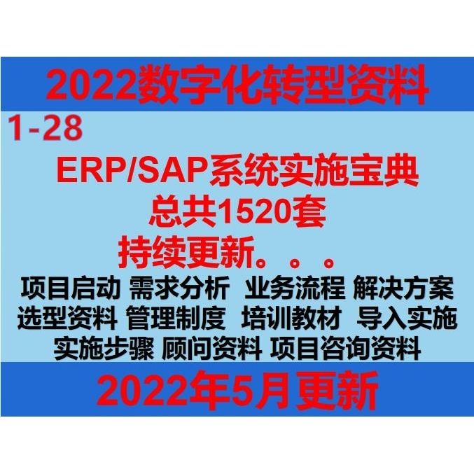 ERP系统实施SAP需求分析流程梳理解决方案培训导入实施资料