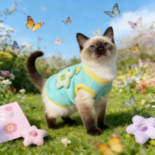 暹罗猫咪衣服春装薄款宠物背心透气防掉毛新款幼猫服装春夏服饰