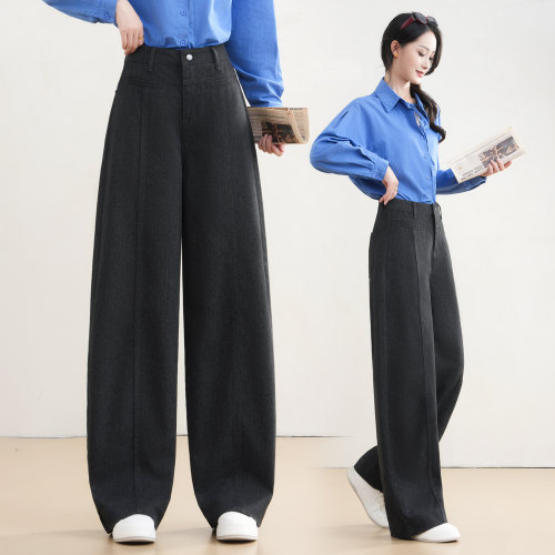 高腰弯刀裤女秋季松弛感休闲裤潮