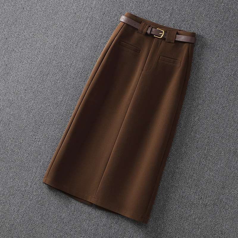 安哥拉红毛呢半身裙女2025秋冬加厚新款高腰开叉a字中长款包臀裙,女装/女士精品,大码半身裙,淘宝优惠券,粉丝福利购,淘宝优惠卷