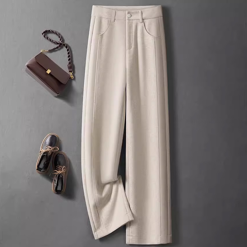 轻奢醋酸羊毛呢阔腿裤女