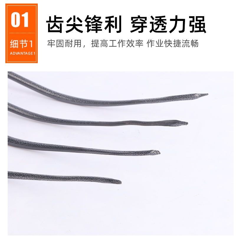速发大铁叉草叉农用大钢叉实心叉三股铁叉四股铁叉园艺工具垃圾叉