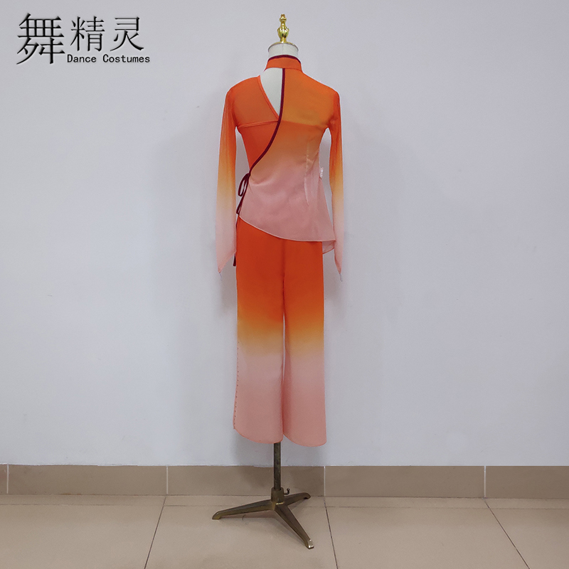 速发古典舞胶州秧歌舞蹈服儿童剧目艺考服飘逸扇舞咏荷演出服成人