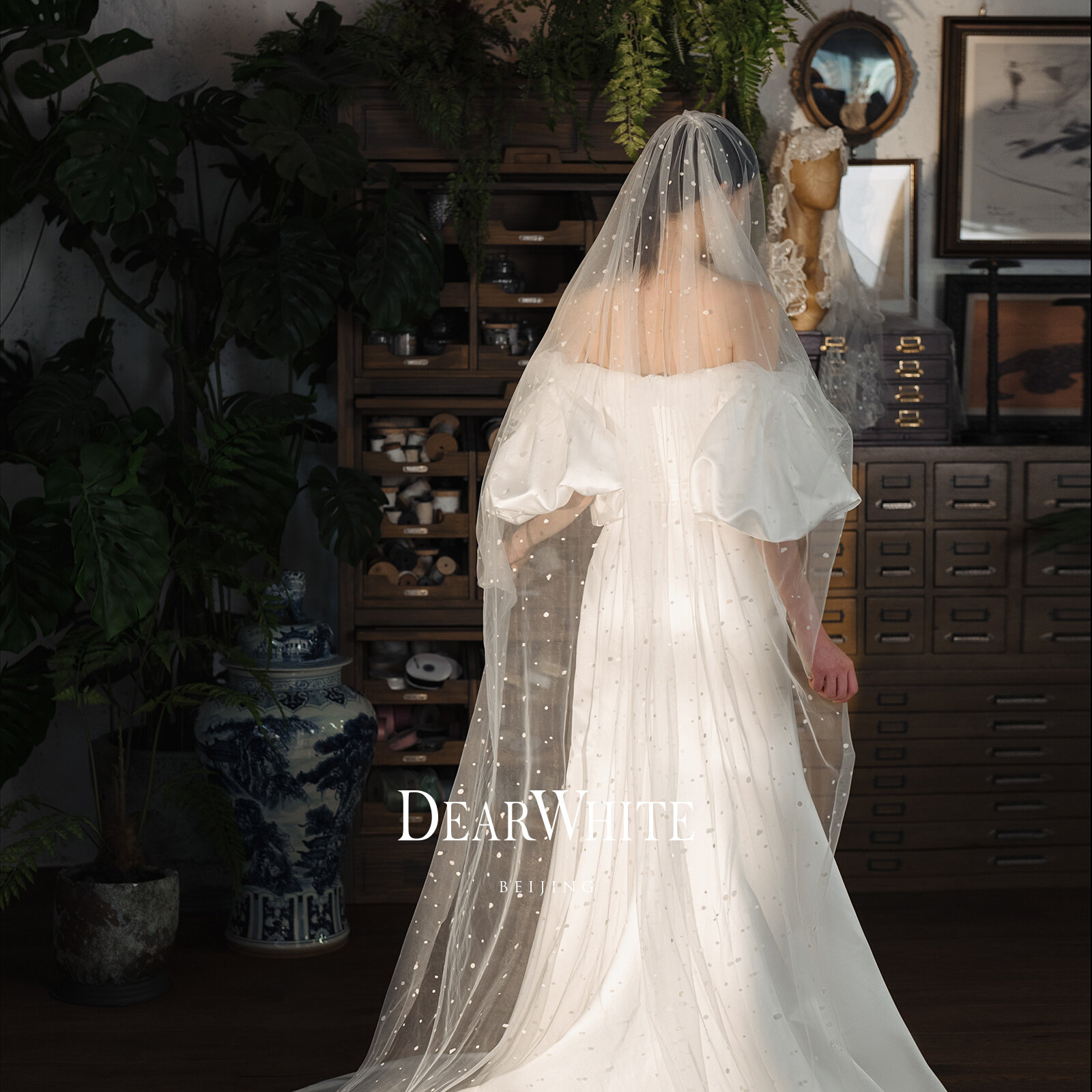 亲爱的白头纱  《云樱》 原创新娘婚纱DearWhite婚礼蕾丝拖尾头饰