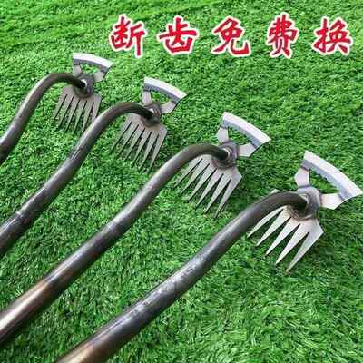 速发新款除草神器连根拔草园艺工具四齿锄头锰钢手握式盆栽松土挖