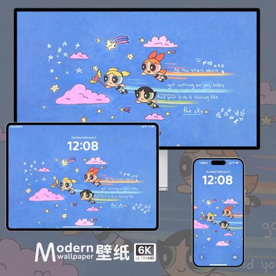 飞天小女警4K超高清壁纸iPhone手机苹果ipad平板电脑可爱治愈壁纸
