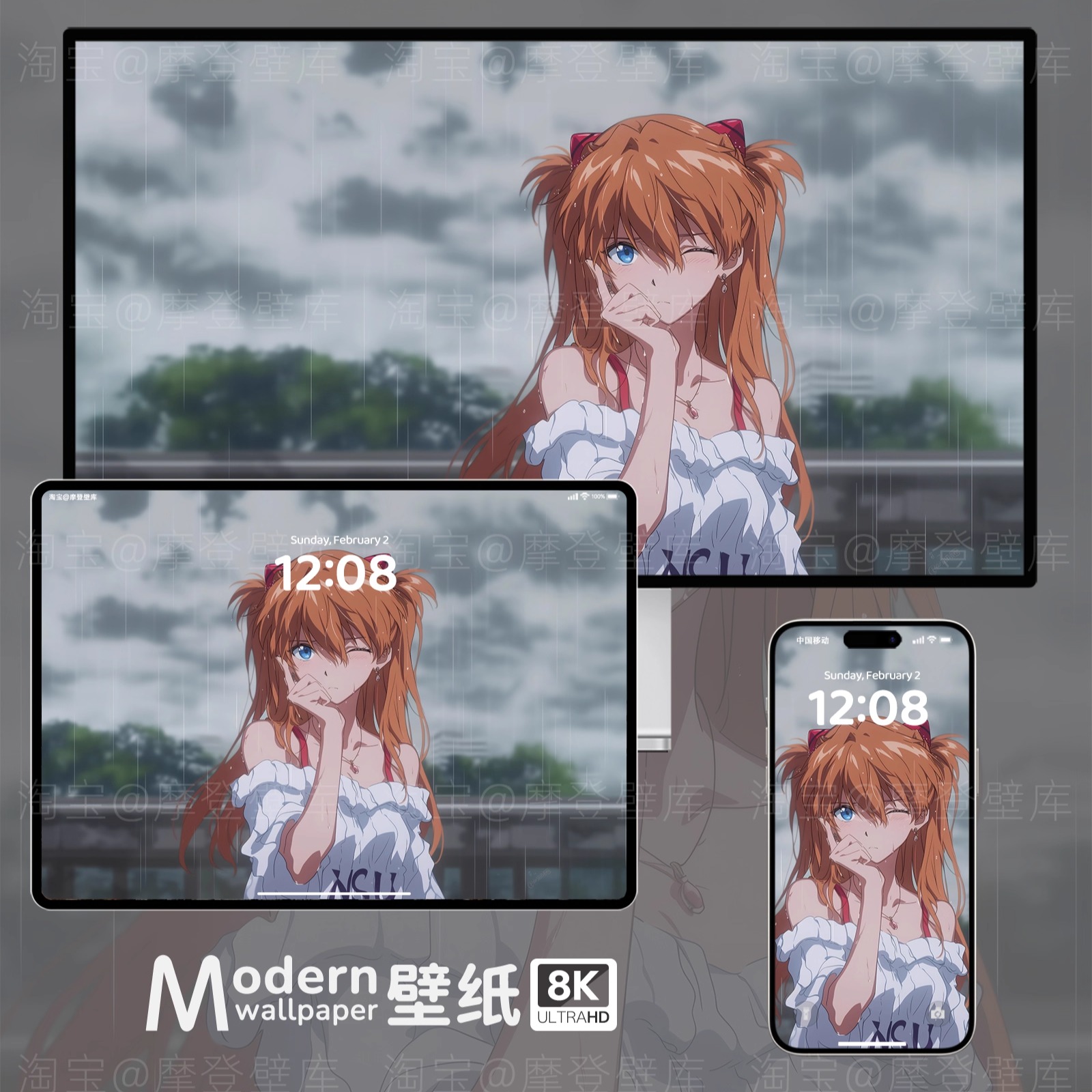 EVA明日香8K高清壁纸iPhone手机ipad平板电脑福音战士二次元壁纸