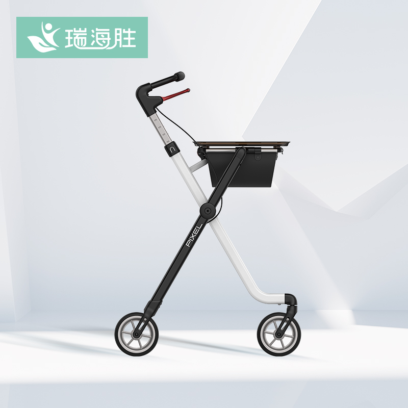 瑞海胜手推免安装老人助行器四轮家用手推代步神器助步车康复行走