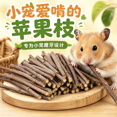 苹果枝小宠磨牙洁齿棒