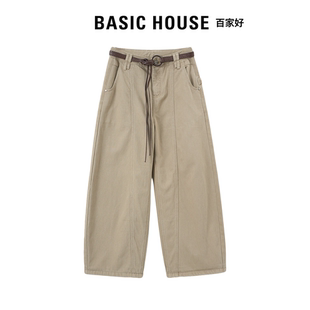 加绒百搭显瘦长裤 女2026新款 女 House百家好高腰加绒弯刀裤 Basic