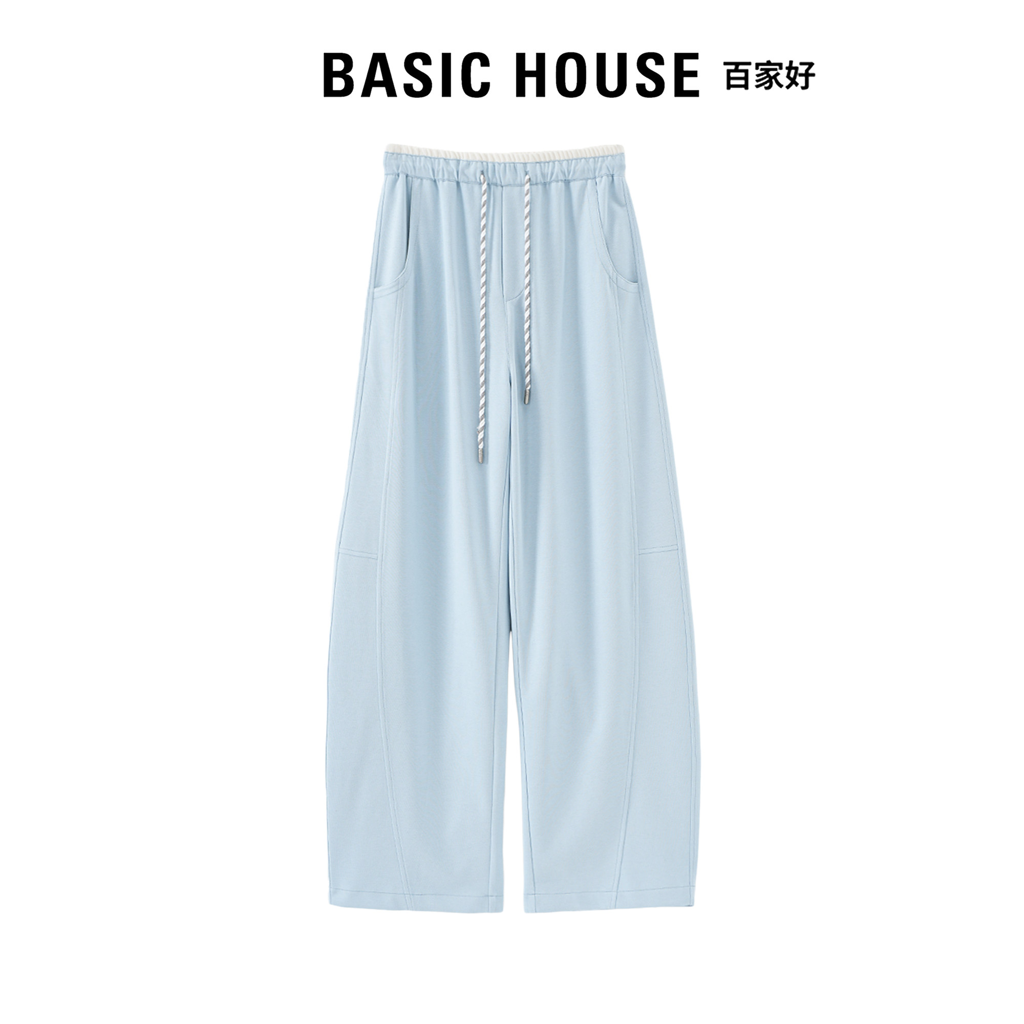 抽绳微阔慵懒风透气休闲运动裤女