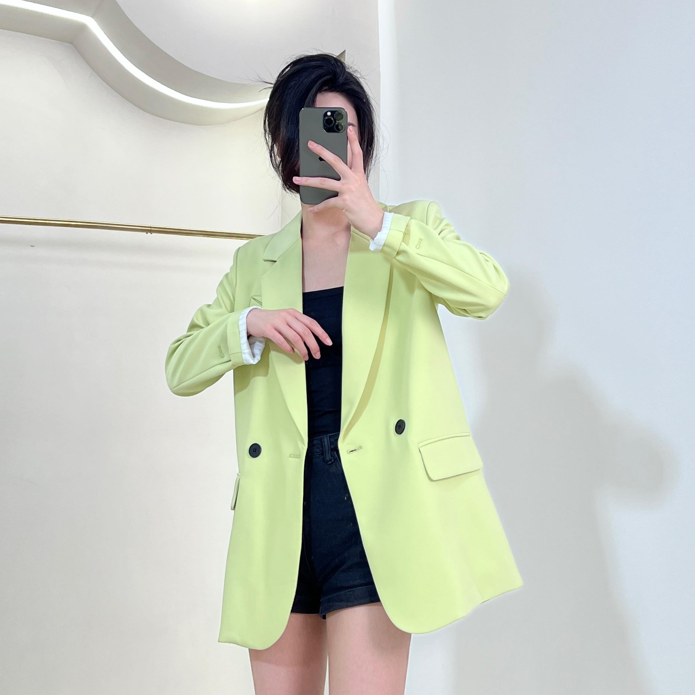 봄 신상 여성 코트 루즈 캐주얼 정장 재킷 보라색 캔디 컬러 정장 318266