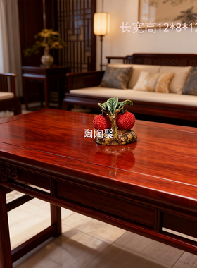 石湾公仔荔枝陶瓷摆件客厅博古书架书桌面办公室招财家居工艺饰品