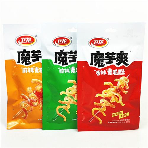 卫龙魔芋爽50g*10袋香辣酸辣味休闲零食品麻辣素毛肚豆干制品