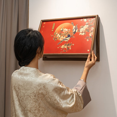 电表箱遮挡美化翻盖挂画实木质感