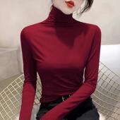 安哥拉红针织衫 打底毛衣 2025年新款 羊毛秋冬百搭洋气修身 高领长袖