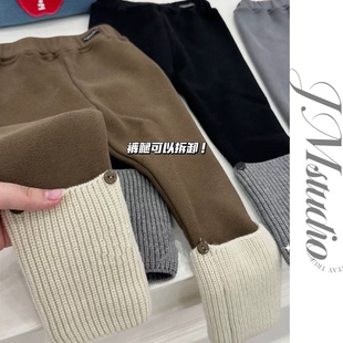 小妞大咖童装女童宝宝儿童冬装新款时尚袜套加绒高弹力百搭打底裤