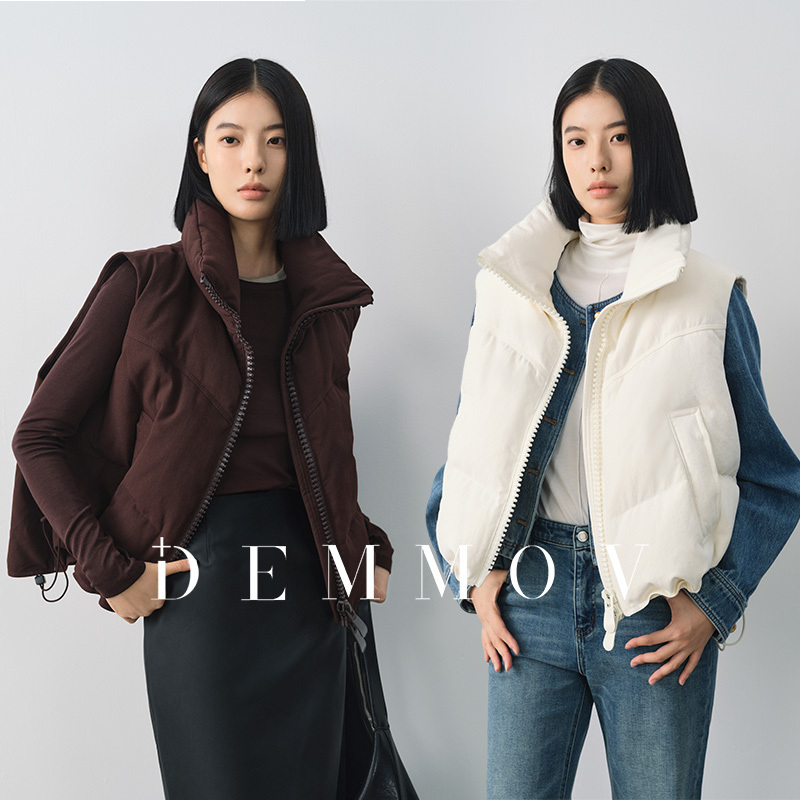 【羽绒马甲】【精仿质感】白鸭绒女冬季休闲立领无袖保暖背心