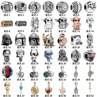 潘家纯银手链女香水面具珠子爱情鸟散珠鸟笼筛子豹头手镯diy串珠