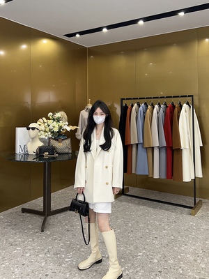 2024新款M家101801小个子短款高端气质双面羊绒大衣女毛呢外套