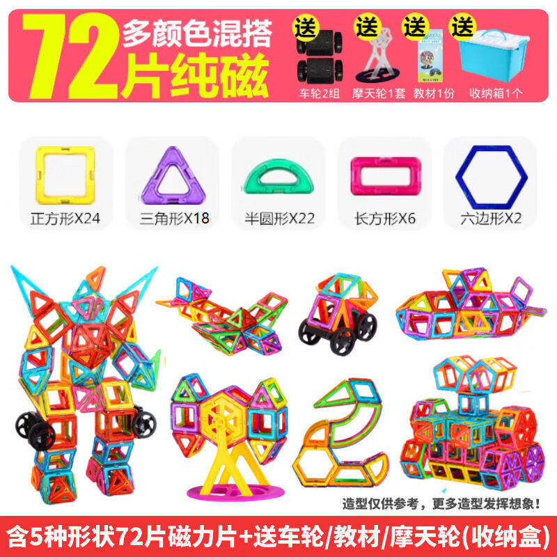 布鲁奇磁力片儿童玩具男孩女孩积木拼插磁铁玩具3-6岁4-5-7-8-9生怎么样,好用不?