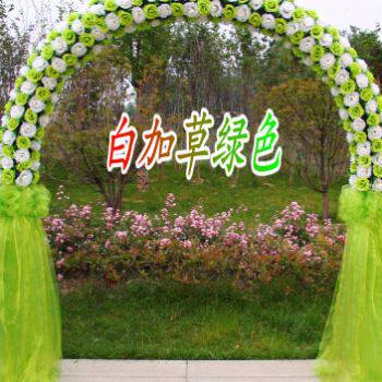 绢花拱门全花花门婚庆花门开业店庆活动新款花拱门花架婚礼花道i.
