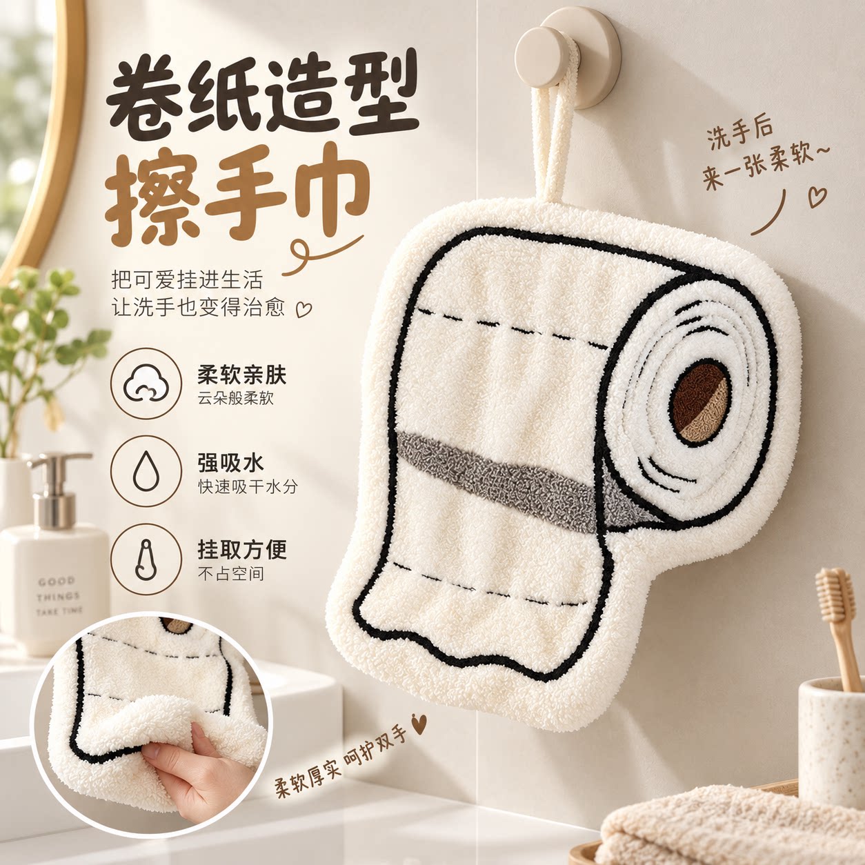 卷纸珊瑚绒加厚吸水擦手巾