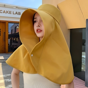 防晒遮阳帽女夏季大帽檐遮脸帽子面罩护颈一体骑行开车出游太阳帽