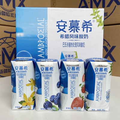 6月伊利安慕希希腊风味原味酸奶205g*12盒整箱学生营养早餐酸牛奶