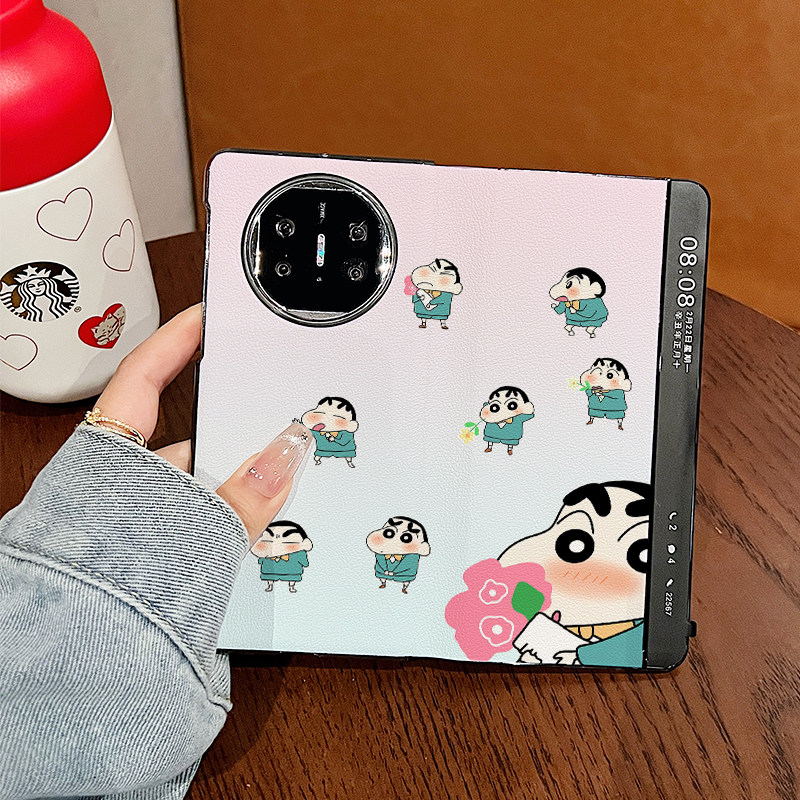 华为x5手机壳皮质蜡笔小新