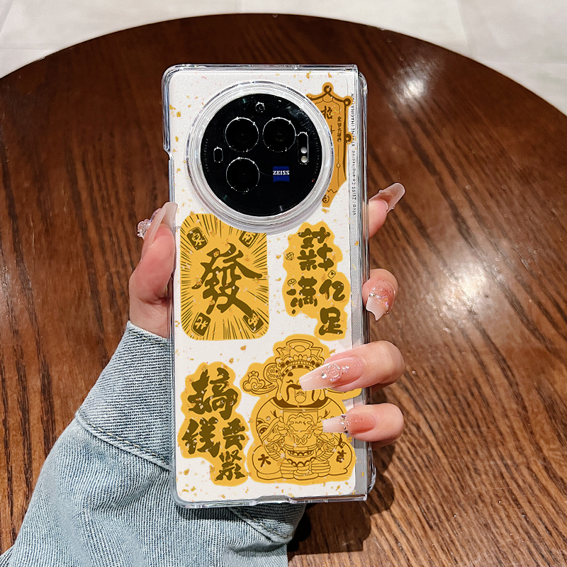金箔财神爷vivoxfold3手机壳透明