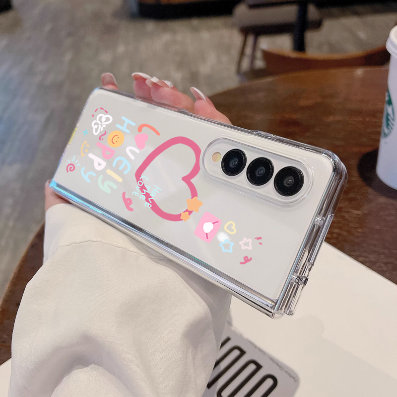 zfold5手机壳英文爱心时尚创意