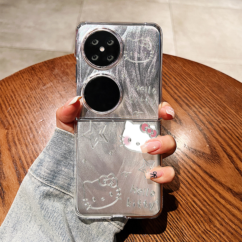 华为pocket2手机壳线条感KT猫